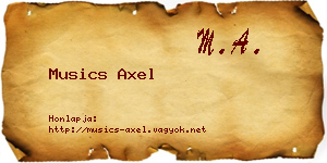 Musics Axel névjegykártya